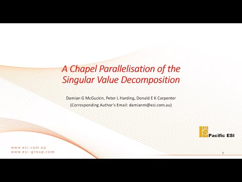 CHIUW 2021: A Chapel Parallelisation of the Singular Value Decomposition