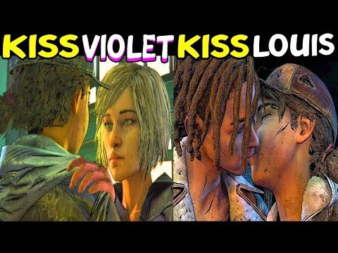 VIOLET CLEMENTINE KISS Romance VS LOUIS CLEMENTINE KISS The Walking Dead Season 4 Episode 3 Romance