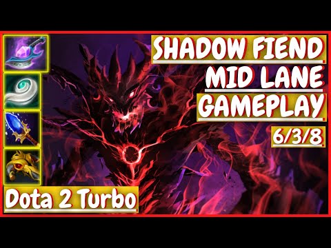 Shadow Fiend 6/3/8 [MID LANE] [Gameplay DOTA 2 Turbo] 7.31