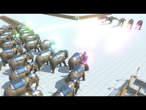 Godzilla Rex vs 100 Modern Mammals Animal Revolt Battle Simulator