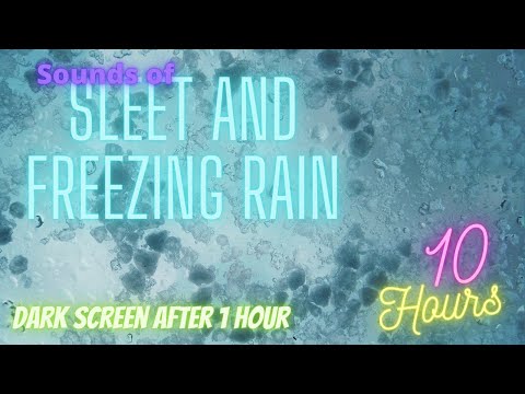 🌧 The Sound of Sleet and freezing Rain ⨀ Dark Screen ⨀ 10 Hours
