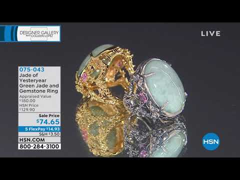 Jade of Yesteryear Green Jade and LabCreated Pink Corund...