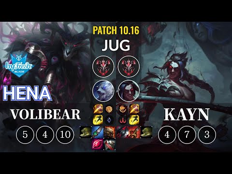 hyF Hena Volibear vs Kayn Jungle - KR Patch 10.16