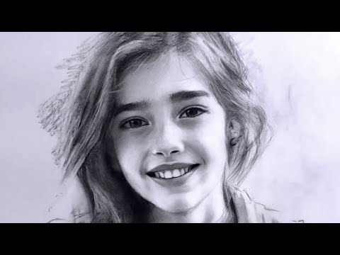 Smiling Young Girl – Charcoal Portrait Drawing