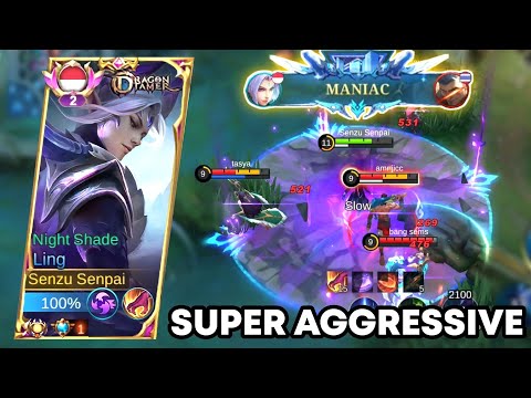 MANIAC!! LING SUPER AGGRESSIVE & ON POINT DESTROYS ENEMY - Mobile Legends