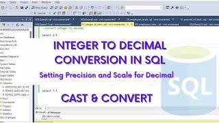 SQL | Integer to Decimal conversion in SQL | CAST and CONVERT