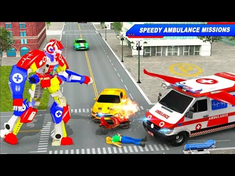 Flying Ambulance Robot Car Transform: Robot Games #1