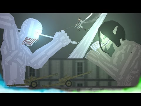 The Attack Titan vs The War Hammer Titan   Assault On Marley In People Playground