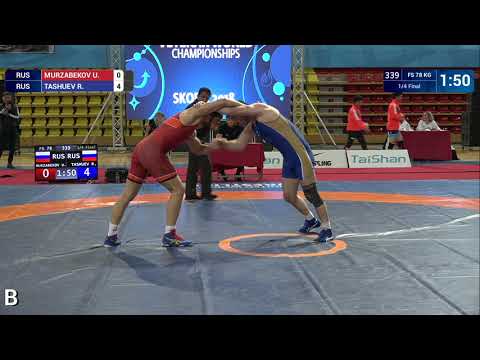 1/4 FS - 78 kg: U. MURZABEKOV (RUS) v. R. TASHUEV (RUS)