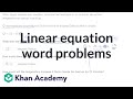 Linear equation word problems