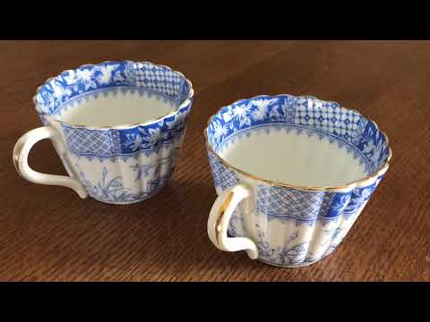 Antique blue and white china cups