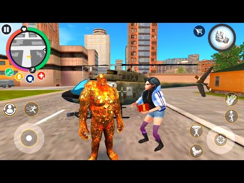 Rope Hero Vice Town | Mutant Throw Police Car On Army Base | Transformer Airplane Fight Town Police
