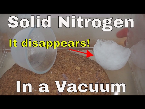 What Happens When You Put Liquid Nitrogen In A Vacuum Chamber? Disappearing Nitrogen Snow Ball Video