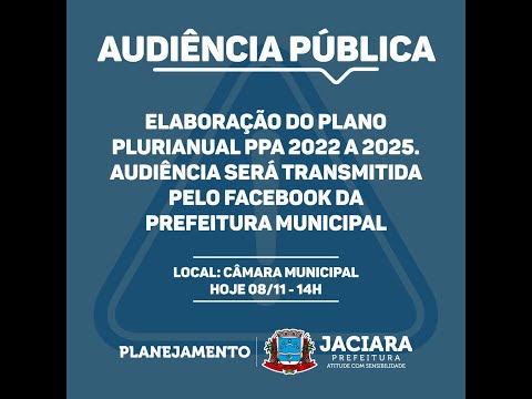 Audi�ncia P�blica - Elabora��o PPA 2022/2025