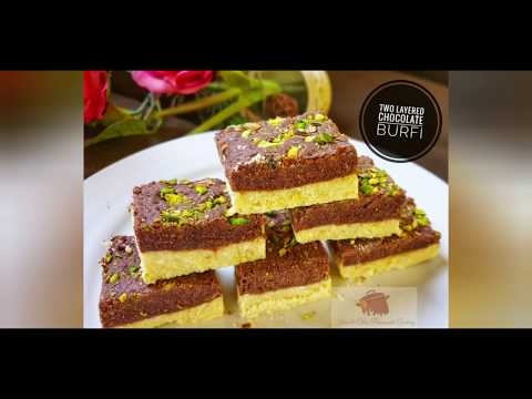 Two layered chocolate burfi in less than 15 minutes💝