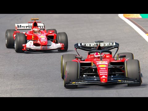 Ferrari F1 2023 SF-23 vs Ferrari F1 2004 - Spa Francorchamps