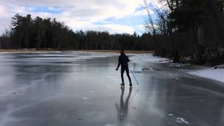 preview picture of video 'Clare Skating, LaPlatte River, Shelburne VT'