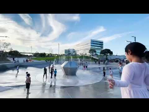 Video de fuente de piso interactiva