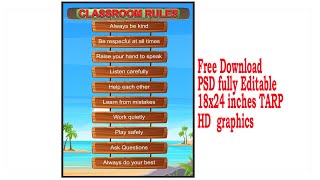 Classroom Rules fully editable PSD free download