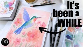 How to Paint a Watercolor Hummingbird!