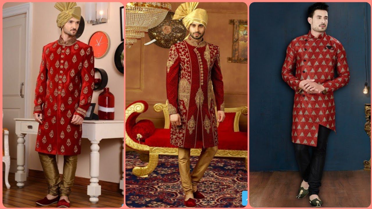 Top 10 Red Sherwani Designs With Color Combination ||New Ideas For Grooms
