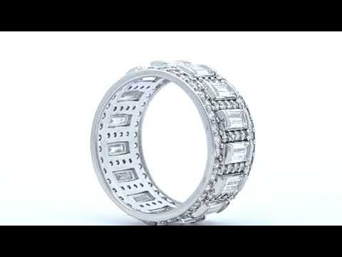 Ring - 14 kt. White gold - 4.60ct. tw. Diamond (Lab-grown) - Diamond - Wedding Band video