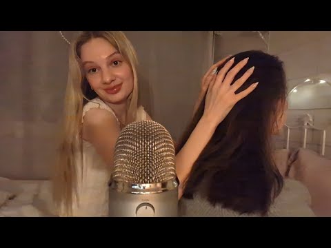 ASMR Playing With My Bestie's Hair𑣲  Brushing, Back Scratching 