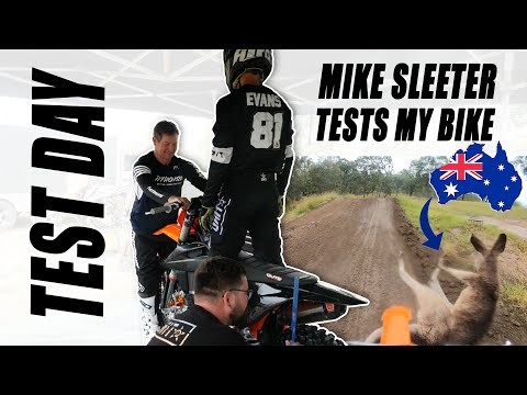 Factory KTM Test Rider MIKE SLEETER Tests my Bike! and I hit a KANGAROO!! #Straya
