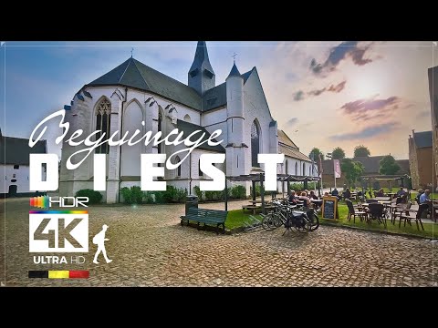 Walking in the Old Historic Beguinage of Diest, Belgium 4K HDR Binaural