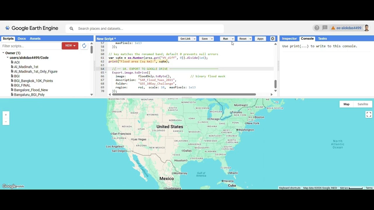 #Google Earth Engine Code, #Cyclone Yaas, #Flood Extent Map