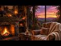 Rest in the Evening Glow | Soft Acoustic Guitar, Cozy Fireplace & Warm Coffee (3 Hours)