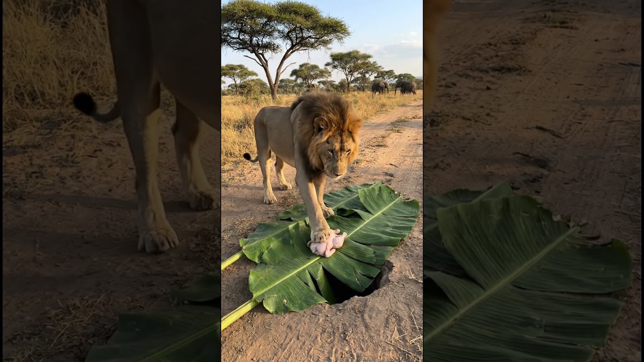 멧돼지의 전략에 또 당한 숫사자