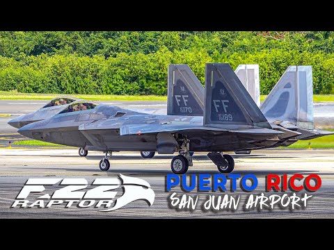 VERY RARE Visitors in Puerto Rico F-22 Raptors  The Most Lethal Fighter Jet #f22 #puertorico