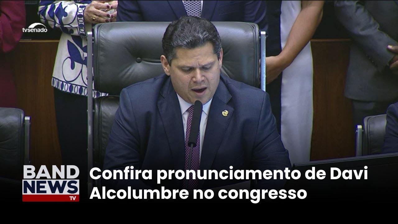 Davi Alcolumbre faz pronunciamento para o congresso | BandNewsTV