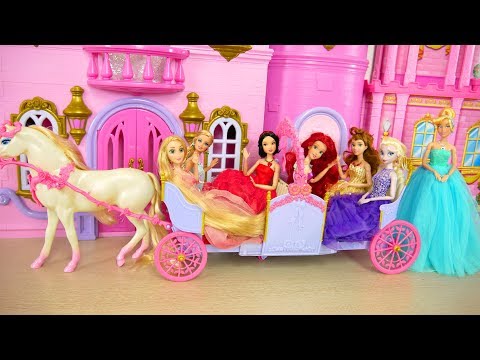 Princess Barbie Expandable Carriage Princess doll New Dresses Putri Barbie Gaun Vestidos Princesa