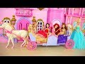 Princess Barbie Expandable Carriage Princess doll New Dresses Putri Barbie Gaun Vestidos Princesa