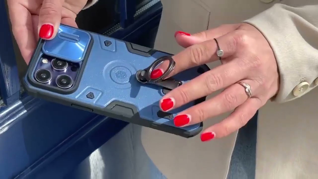 TPU+PC чохол Nillkin CamShield Armor Pro no logo (шторка на камеру) для Apple iPhone 14 Pro (6.1") Чорний