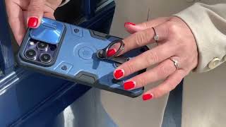 TPU+PC чохол Nillkin CamShield Armor Pro no logo (шторка на камеру) для Apple iPhone 14 Pro (6.1") Чорний