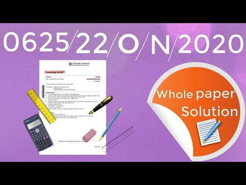 0625/22/O/N/20 whole paper Solution IGCSE Physics paper 22(OCT/NOV 2020) Q.34 plz check description