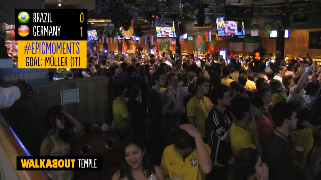 Crowd Reactions from Germany 7-1 Brazil at Walkabout Temple