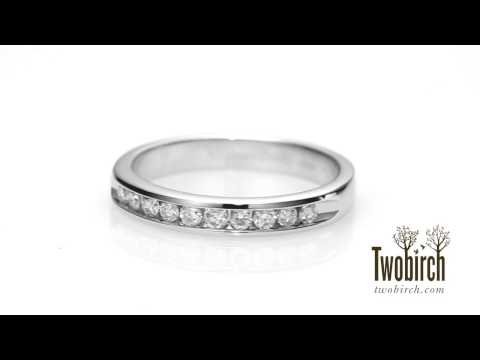 0.25 Carat 10 Stone Channel Set Wedding Ring - TwoBirch  TB-WR-0240-WG-E