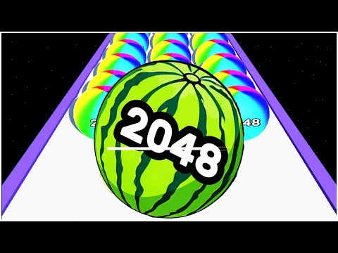 Ball Run 2048 Vs Merge Fruits 3d Watermelon 2048