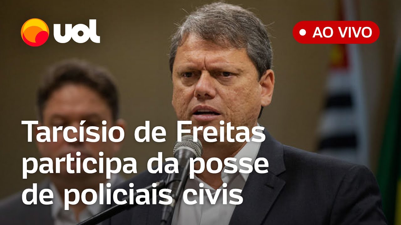 Tarcísio de Freitas ao vivo: Governador participa de cerimônia de posse de 4 mil policiais civis