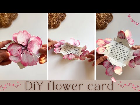DIY Flower Card 🌸 | Full Tutorial |  Unique Folding Flower Card for Birthday & Love 💌