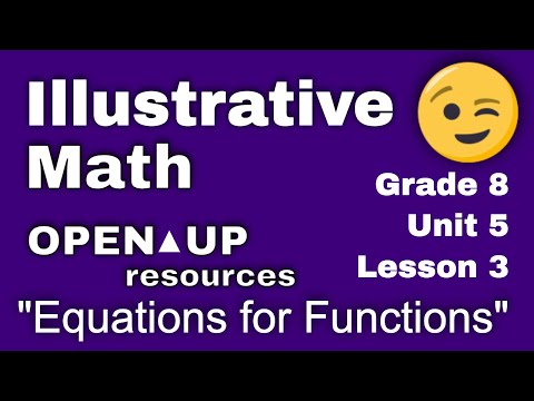 😉 8th Grade, Unit 5, Lesson 3 "Equations for Functions"  Illustrative Mathematics