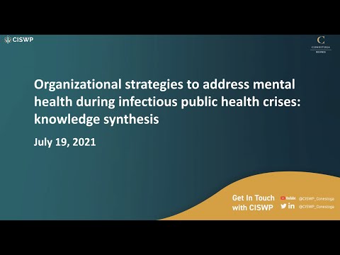 
<span>Organizational strategies to address mental health during Infectious Public Health Crises</span>
