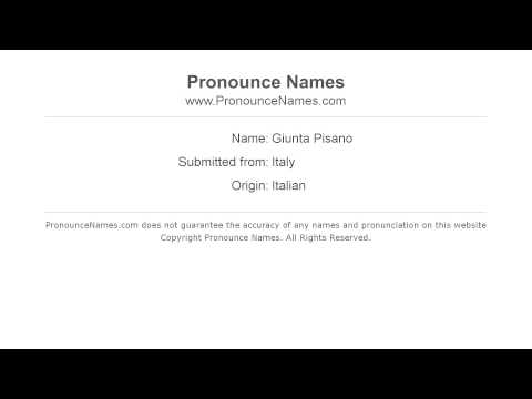 How to pronounce Giunta Pisano (Italian/Italy) - PronounceNames.com