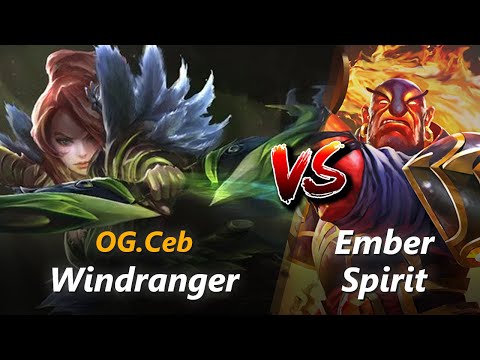 How to Windranger mid vs Ember Spirit/Dark Willow (feat. Ceb) | First 10 minutes