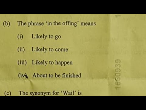 The phrase in the offing means