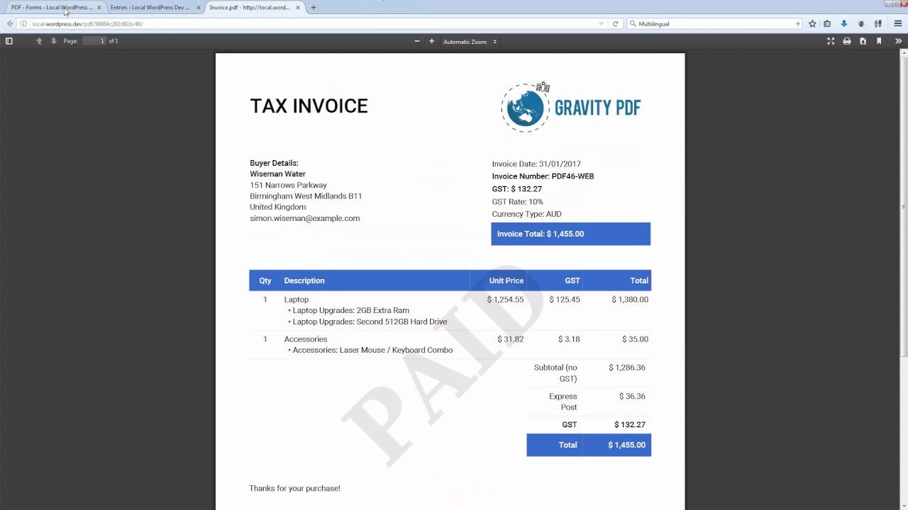 Invoice Modern – A modern form invoice on steroids